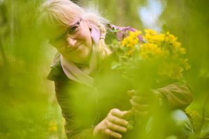 Sirpa har gjort en blombukett.